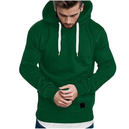 UHouse Hoodie Herren Sport Kapuzenpullover Leichte Hoody Männer Freizeit Pullover mit Kapuze Bequeme Kapuzenpulli Winterpullover Einfarbig Pulli Herbst Kleidung 2025 Armeegrün XXL von UHouse