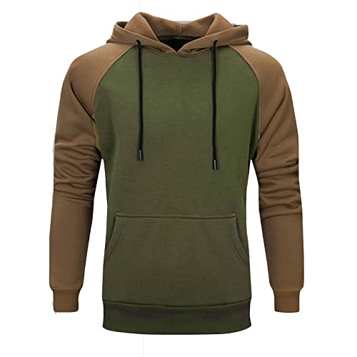 UHouse Hoodie Herren Sweatshirt mit Kapuze Baseball Pullover Baumwolle Sport Kapuzenpullover Leichte Hoodies Bunte Hoody Männer Bequeme Kapuzenpulli Sportlich Grün XL von UHouse