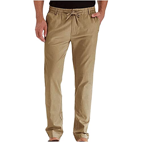 UHouse Hosen Herren Freizeit Chino Hose Business Slim Fit Freizeithose Business Baumwolle Herrenhosen Mode Golfhose Bequeme Stoffhose Lässig Anzughose Leichte Sommerhose Kaffee XL von UHouse