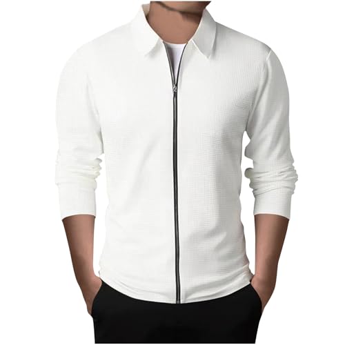 UHouse Jacke Herren Freizeit Hemdjacke Leichte Dünne Übergangsjacke Mode Jacken mit Reißverschluss Blouson Herbst Softshelljacke Oversized Bomberjacke Weiß XL UHouse Jacke Herren Freizeit Hemdjacke Leichte Dünne Übergangsjacke Mode Jacken mit Reißverschluss Blouson Herbst Softshelljacke Oversized Bomberjacke Weiß XL von UHouse