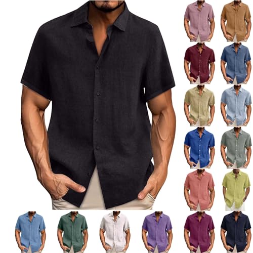 UHouse Leinenhemd Herren Kurzarm Baumwolle Hemd Sommer Leinen Stehkragenhemd Oversize Herrenhemden Freizeit Hemden Casual Hawaii Hemd Regular Fit Sommerhemd Fashion Strandhemd Sale Angebote Schwarz L UHouse Leinenhemd Herren Kurzarm Baumwolle Hemd Sommer Leinen Stehkragenhemd Oversize Herrenhemden Freizeit Hemden Casual Hawaii Hemd Regular Fit Sommerhemd Fashion Strandhemd Sale Angebote Schwarz L von UHouse