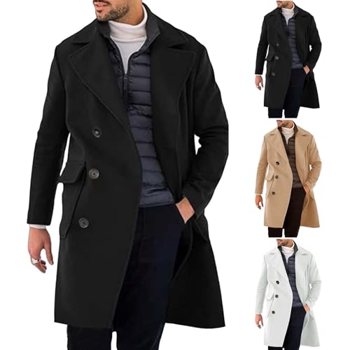 UHouse Mantel Herren Lang Wollmantel Elegant Wintermantel Wolle Trenchcoat Warehouse Deal Freizeit Übergangsmantel Slim Fit Herren-Mäntel mit Taschen Oversized Herbstmantel Angebote Schwarz 3XL UHouse Mantel Herren Lang Wollmantel Elegant Wintermantel Wolle Trenchcoat Warehouse Deal Freizeit Übergangsmantel Slim Fit Herren-Mäntel mit Taschen Oversized Herbstmantel Angebote Schwarz 3XL von UHouse