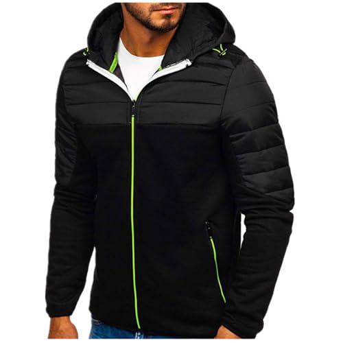 UHouse Sweatjacke Herren Basic Jacke Freizeit Kapuzenjacke Oversized Übergangsjacke Warehouse Deal Zipper Hoodie Y2k Mode Sportjacke Leichte Herbstjacke Bequeme Jacket Warehouse Deal Schwarz 4XL von UHouse