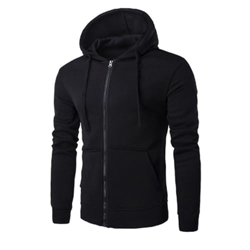 UHouse Sweatjacke Herren mit Kapuze Freizeit Hoodie mit Reißverschluss Sport Kapuzenjacke Lässig Y2k Kapuzenpullover Slim Fit Kaputzensweatjacke Bequeme Sportjacke Warehouse Deal Schwarz L von UHouse