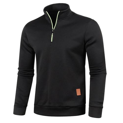 UHouse Sweatjacke Herren ohne Kapuze Freizeit Jacke Oversize Übergangsjacke Sport Jacken Leichte Dünne Sportjacke Outdoor Trainingsjacke Herbst Bomberjacke Schwarz XL von UHouse