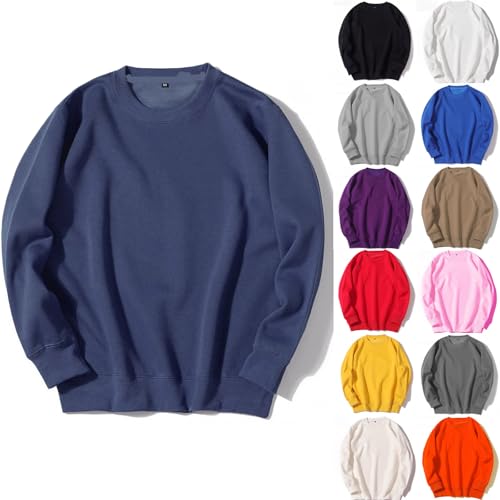 UHouse Sweatshirt Herren Herbst Herren-Sweatshirt ohne Kapuze Loose Fit Pullover Bequeme Langarmshirt Leicht Sweater Blitzangebote Arbeitspullover Große Größen Pulli Warehouse Deal Marineblau M UHouse Sweatshirt Herren Herbst Herren-Sweatshirt ohne Kapuze Loose Fit Pullover Bequeme Langarmshirt Leicht Sweater Blitzangebote Arbeitspullover Große Größen Pulli Warehouse Deal Marineblau M von UHouse