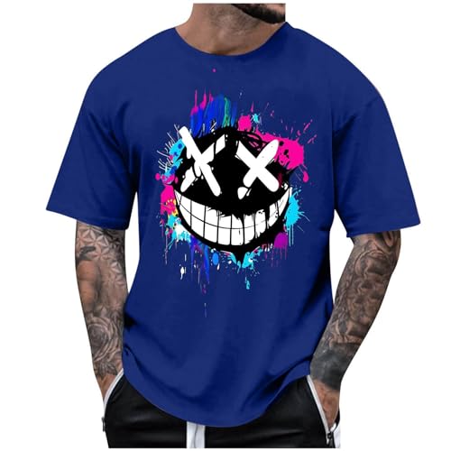UHouse T Shirt Herren Oversize Tshirt Sommer Longshirt Männer Kurzarm Baumwolle Rundhals Lustige Kurzarmshirt Große Größen Sommershirt Baumwollshirt Blau 4XL UHouse T Shirt Herren Oversize Tshirt Sommer Longshirt Männer Kurzarm Baumwolle Rundhals Lustige Kurzarmshirt Große Größen Sommershirt Baumwollshirt Blau 4XL von UHouse
