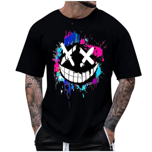 UHouse T Shirt Herren Oversize Tshirt Sommer Longshirt Männer Kurzarm Baumwolle Rundhals Kurzarmshirt mit Druck Große Größen Sommershirt Leicht Blitzangebote des Tages Schwarz 5XL UHouse T Shirt Herren Oversize Tshirt Sommer Longshirt Männer Kurzarm Baumwolle Rundhals Kurzarmshirt mit Druck Große Größen Sommershirt Leicht Blitzangebote des Tages Schwarz 5XL von UHouse