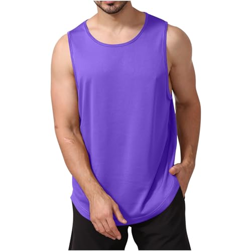 UHouse Tank Top Herren Gym Muskelshirt Sport Tanktop Baumwolle Fitness Unterhemd Sommer Trägershirt Stretch Achselshirt Leichte Axelshirt Rundhals Herren-Unterhemden Angebote des Tages Heute Lila XXL UHouse Tank Top Herren Gym Muskelshirt Sport Tanktop Baumwolle Fitness Unterhemd Sommer Trägershirt Stretch Achselshirt Leichte Axelshirt Rundhals Herren-Unterhemden Angebote des Tages Heute Lila XXL von UHouse