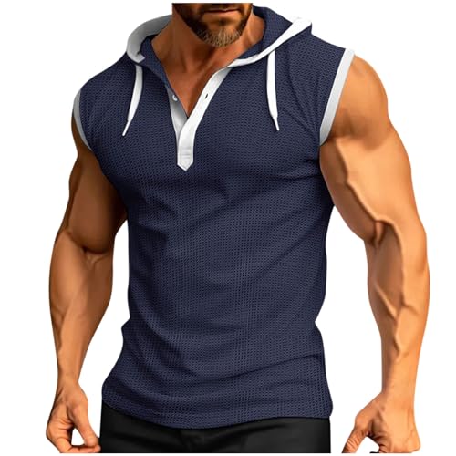 UHouse Tank Top Herren mit Kapuze Gym Herren-Unterhemden Sommer Ärmellose Kapuzenshirt Dünne Axelshirt Baumwolle Achselshirt Leichte Trägershirt Einfarbig Muskelshirt Große Größen Sale Saphirblau L UHouse Tank Top Herren mit Kapuze Gym Herren-Unterhemden Sommer Ärmellose Kapuzenshirt Dünne Axelshirt Baumwolle Achselshirt Leichte Trägershirt Einfarbig Muskelshirt Große Größen Sale Saphirblau L von UHouse