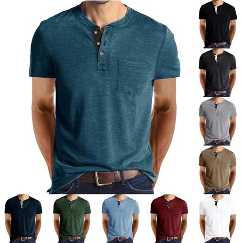 UHouse Tshirt Herren Baumwolle Henley Shirt Angebote Basic T-Shirt mit Knopfleiste Sommer T Shirt Leichte Shirt Freizeit T-Shirts Lässig Poloshirt Kurzarm Oberteile Stretch Deals Blau XXL UHouse Tshirt Herren Baumwolle Henley Shirt Angebote Basic T-Shirt mit Knopfleiste Sommer T Shirt Leichte Shirt Freizeit T-Shirts Lässig Poloshirt Kurzarm Oberteile Stretch Deals Blau XXL von UHouse