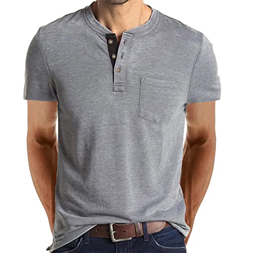 UHouse Tshirt Herren Baumwolle Henley Shirt Basic T-Shirt mit Knopfleiste Sommer T Shirt Leichte Shirt Freizeit T-Shirts Lässig Poloshirt Kurzarm Oberteile Stretch Deals of The Day Grau XXL UHouse Tshirt Herren Baumwolle Henley Shirt Basic T-Shirt mit Knopfleiste Sommer T Shirt Leichte Shirt Freizeit T-Shirts Lässig Poloshirt Kurzarm Oberteile Stretch Deals of The Day Grau XXL von UHouse