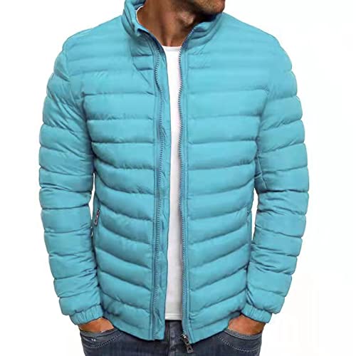 UHouse Winterjacke Herren Steppjacke ohne Kapuze Leichte Daunenjacke Wandern Übergangsjacke Herbst Winter Jacke Bequeme Softshelljacke Outdoor Puffer Jacken Baumwolle Bomberjacke Mintgrün XXL von UHouse