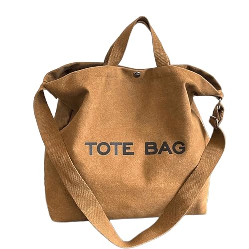 UICIOP Canvas Retro Tote Bag - Large Capacity Commuter Handbag and Shoulder Bag (Coffee) von UICIOP