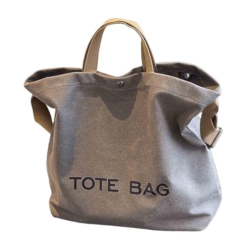 UICIOP Canvas Retro Tote Bag - Large Capacity Commuter Handbag and Shoulder Bag (Gray) von UICIOP