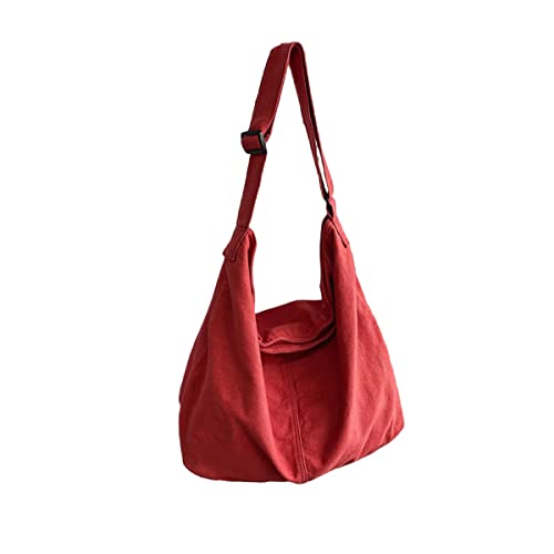 UICIOP Umhängetasche weibliche Shopper Canvas Handtasche weibliche große Kapazität Messenger Bag weibliche Designer Handtasche, Rot/Ausflug, einfarbig (Getaway Solids), Einheitsgröße von UICIOP
