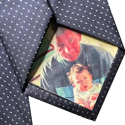 UIDMEN Personalisiertes Foto Patch Krawatte Patches Personalisierte Patches Foto Patch Personalisierte Hochzeit Geschenk für den Vater der Braut von Tochter Geschenke für Vater Vater Vater von UIDMEN