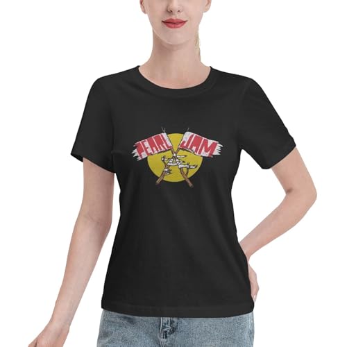 Damen Jam Music Rock Band Pearl Baumwolle T-Shirt Bedruckte Kurze Ärmel Mit Rundhalsausschnitt Weich Und Hautfreundlich Tragen Sie Es Zu Einer Sommerlichen Romantik Schwarz S Damen Jam Music Rock Band Pearl Baumwolle T-Shirt Bedruckte Kurze Ärmel Mit Rundhalsausschnitt Weich Und Hautfreundlich Tragen Sie Es Zu Einer Sommerlichen Romantik Schwarz S von UIEWINJKC