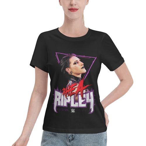 Damen Mami Star Ripley Wrestler Rhea Baumwolle T-Shirt Bedruckte Kurze Ärmel Mit Rundhalsausschnitt Weich Und Hautfreundlich Tragen Sie Es Zu Einer Sommerlichen Romantik Schwarz S Damen Mami Star Ripley Wrestler Rhea Baumwolle T-Shirt Bedruckte Kurze Ärmel Mit Rundhalsausschnitt Weich Und Hautfreundlich Tragen Sie Es Zu Einer Sommerlichen Romantik Schwarz S von UIEWINJKC