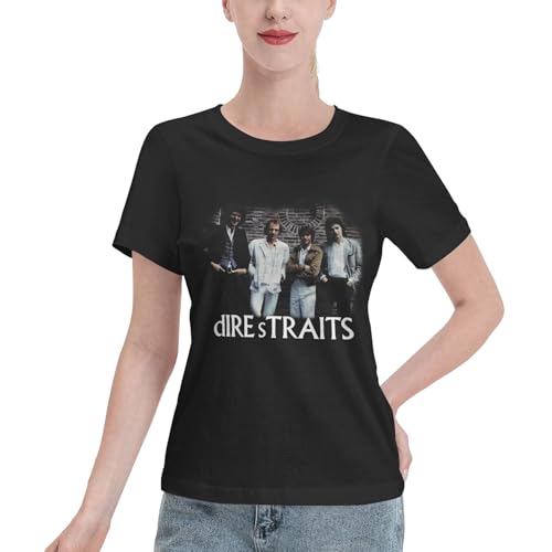 Damen Straits Rock Band Dire Baumwolle T-Shirt Bedruckte Kurze Ärmel Mit Rundhalsausschnitt Weich Und Hautfreundlich Tragen Sie Es Zu Einer Sommerlichen Romantik Schwarz S Damen Straits Rock Band Dire Baumwolle T-Shirt Bedruckte Kurze Ärmel Mit Rundhalsausschnitt Weich Und Hautfreundlich Tragen Sie Es Zu Einer Sommerlichen Romantik Schwarz S von UIEWINJKC