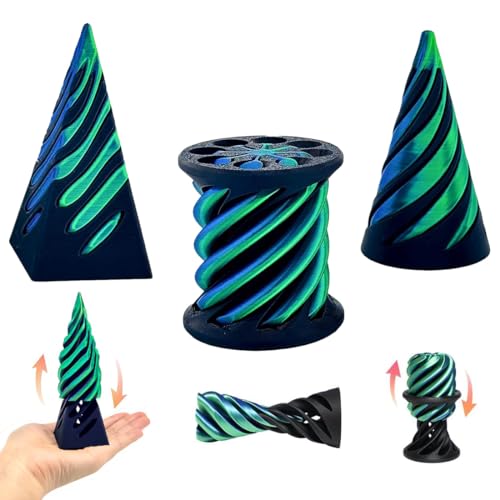 UIEXAY 3 PCS Impossible Cone, 3D-Druck Spiral Cone Fidget Toy, Pyramid Spirale Spielzeug Passthrough Sculpture, Skulptur Stress Relief Desktop Dekorationen Spielzeug für Kinder Erwachsene Geschenk von UIEXAY
