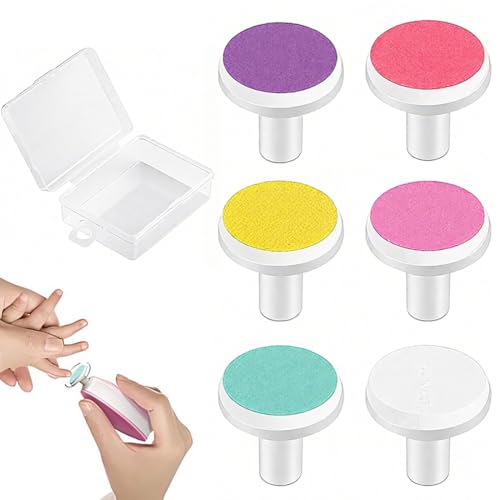UIEXAY 6 Stück Elektrische Nagelfeile Baby-Ersatzpads, Baby-Nagelfeile Elektrische Ersatz, Gefrostete Baby-Nagelknipserklingen Inklusive Box, Geeignet Für Standard-Baby-Nagelfeilen Ab 1 Monaten von UIEXAY