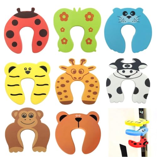 UIEXAY 8 Stück Klemmschutz für Türen, Kinder Klemmschutz für Türen, Baby Schaumstoff Trstopper, Fingerklemmschutz Tür und Fenster, Kinder Sicherung Fingerklemmschutz Türstopper von UIEXAY