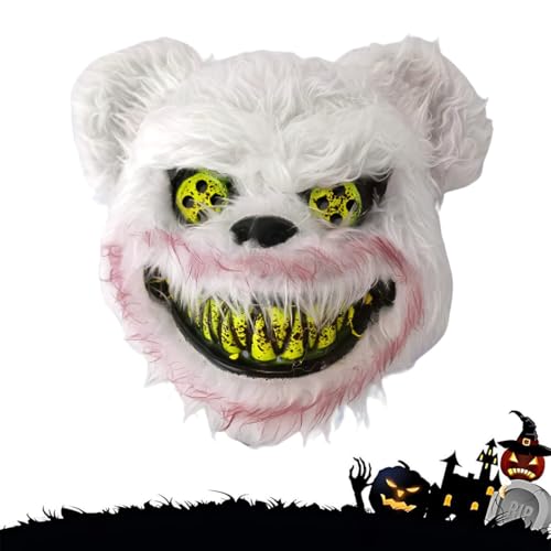 UIEXAY Blutige Bär Maske,Gruselige Bärenmaske, Blutige Bärenmaske, Halloween-Bärenmaske,Für Halloween & Karneval, Hochwertiges Kunststoff, Atmungsaktiv, Universalgröße, Perfekt Für Grusel-Events von UIEXAY
