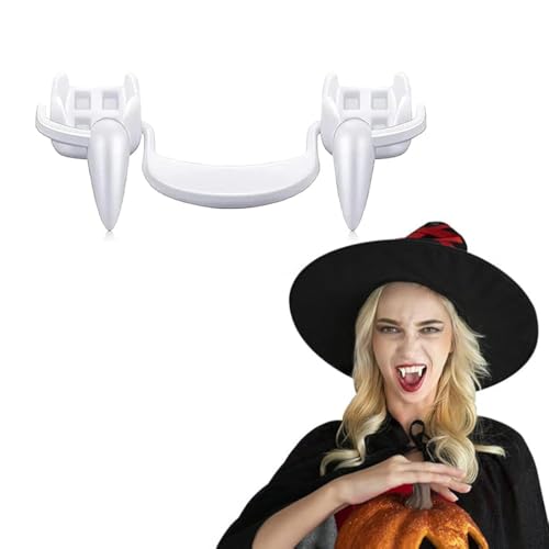 UIEXAY EIN Satz vampirzähne,vampirzähne zum aufstecken, einziehbare Vampirzähne，Wiederverwendbare Zähne Vampir，vampirzähne Kinder Erwachsene für Cosplay-Halloweenparty von UIEXAY