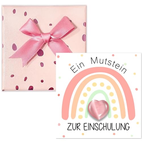 UIEXAY Einschulung Junge Geschenk Schultüte Füllung - Glücksbringer Mutstein Geschenke Einschulung, Schulkind 2025 Geschenk Schulanfang Schultüten Jungen, Einschulungsgeschenke Mutmacher Kinder-Rosa von UIEXAY
