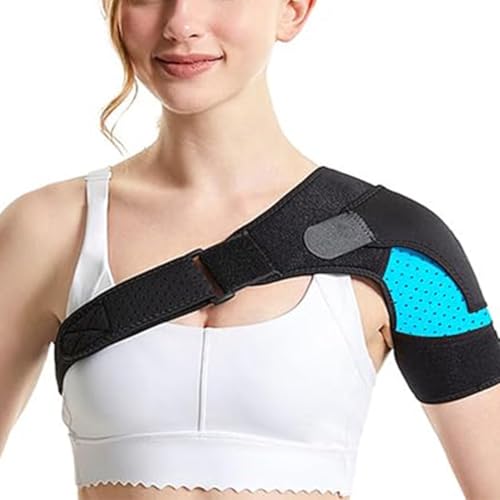 UIEXAY Verstellbar Schulterbandage aus Atmungsaktivem Neopren für Stabilität und Entlastung für Herren und Frauen, Schulterstütze Sanfte Unterstützung für Links/Rechts von UIEXAY