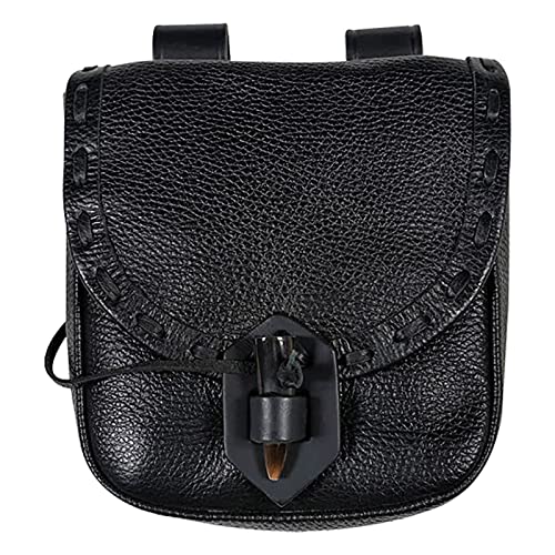 2022 Außenhandel Neue Einfarbig Nähen Taille Tasche Licht Retro Kuh Horn Schnalle Handgemachte Tasche Schulter Taschen für Frauen, Bk1, Einheitsgröße, Sling Rucksäcke von UIFLQXX