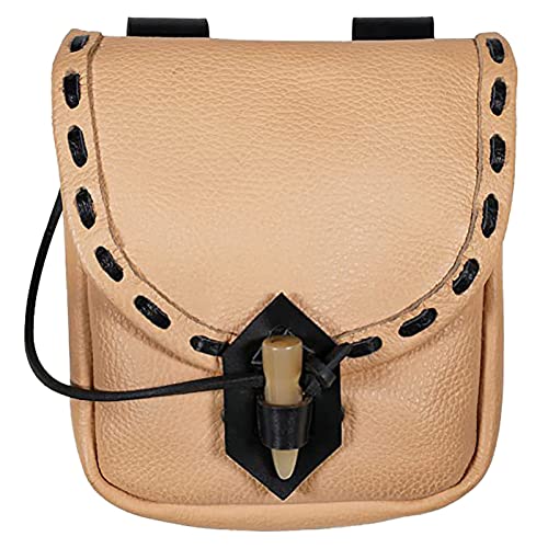 2022 Außenhandel Neue Einfarbig Nähen Taille Tasche Licht Retro Kuh Horn Schnalle Handgemachte Tasche Schulter Taschen für Frauen, weiß, Einheitsgröße, Sling Rucksäcke von UIFLQXX