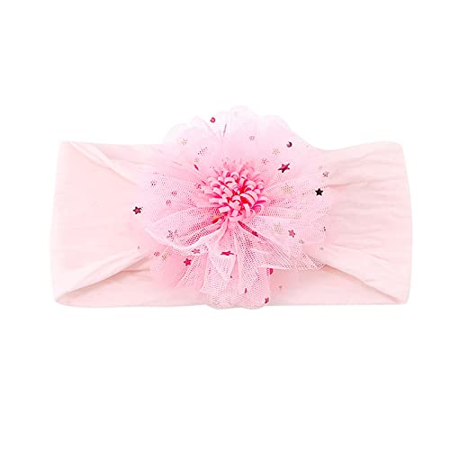 Baby Mädchen Stirnbänder mit Spitze Blume Weiche Headwraps Caps Säugling Stirnbänder Neugeborene Nylon Floral Stirnband Kind Turban Stirnband (L, Einheitsgröße) von UIFLQXX