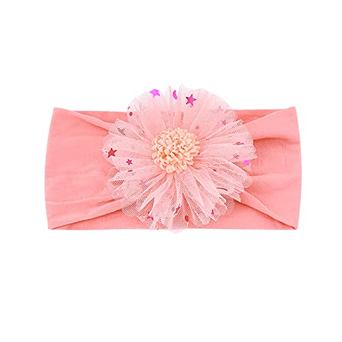 Baby-Stirnbänder für Mädchen, mit Spitze, Blume, weiche Headwraps für Babys, Neugeborene, Nylon, Blumen-Stirnband, Kinder-Turban-Stirnband (I, Einheitsgröße) von UIFLQXX