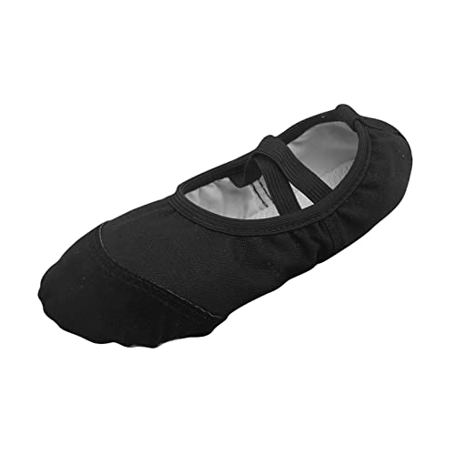 Ballettschuhe, Ballettschuhe, Tanzschuhe, geteilte Ledersohle, Segeltuch, Yoga, Gymnastikschuhe für Mädchen, Damen, Kinder, Erwachsene, ..., Schwarz , 31 EU von UIFLQXX