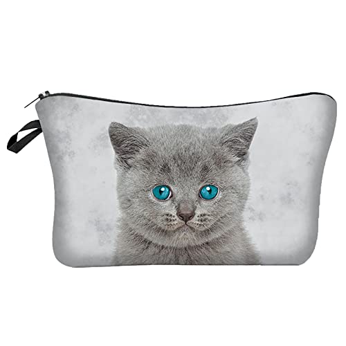 Katze 3D Gedruckt Europäische und Amerikanische Kosmetiktasche Handtasche Damen Lagerung Waschtasche Große Tote Frauen Geldbörse Klassische Lange Reißverschluss Brieftasche, D, Einheitsgröße von UIFLQXX