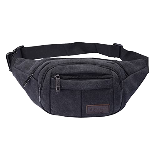 Multifunktionale Hüfttasche Brusttasche Herren und Damen Kollektion Business Tasche Outdoor Canvas Handytasche Sport Pack Hüfttasche Plus Size, Schwarz , Einheitsgröße von UIFLQXX