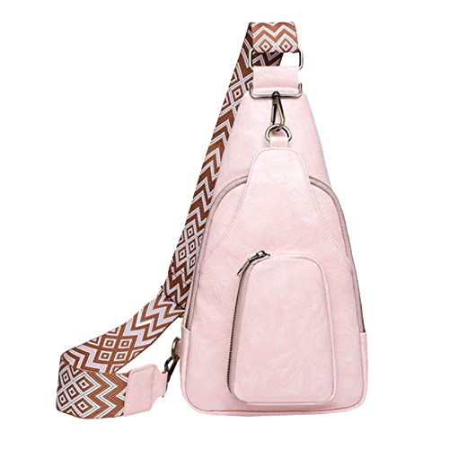 Schultertasche für Damen, Leder, kleine Bauchtasche, Umhängetasche, Brusttasche für Damen, Aktentasche, Handtaschen für Damen, mehrere Taschen, rose, Einheitsgröße, Reiserucksäcke von UIFLQXX