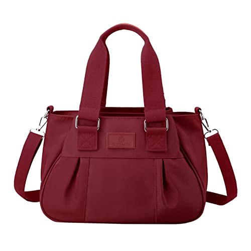 Tasche Reise Rüschen Tasche Carry On Bag Große Übernachtung Tasche Umhängetasche für Frauen PU Leder Über Schulter Geldbörse Handtasche, RD1, Einheitsgröße, Rucksack Rucksäcke von UIFLQXX