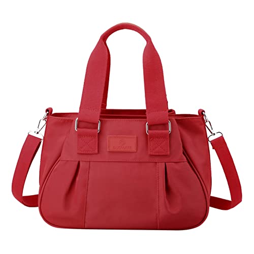 Tasche Reise Rüschen Tasche Carry On Bag Große Übernachtung Tasche Umhängetasche für Frauen PU Leder Über Schulter Geldbörse Handtasche, RD2, Einheitsgröße, Rucksack Rucksäcke von UIFLQXX