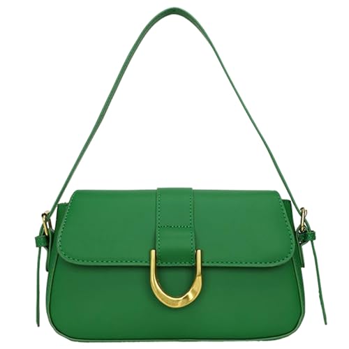 UIFLQXX Kleine Schultertasche für Damen, Handtasche, Clutch, Geldbörse, klassische Retro-Umhängetasche, Umhängetasche, mehrere Taschen, grün, Einheitsgröße von UIFLQXX