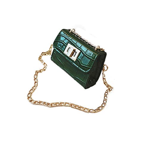 UIFLQXX Mode Frauen Kinder Umhängetasche Kette Crossbody Tasche Telefon Tasche Tragetasche für Schule Frauen Mini Kette Schulter Taschen, grün, Einheitsgröße von UIFLQXX