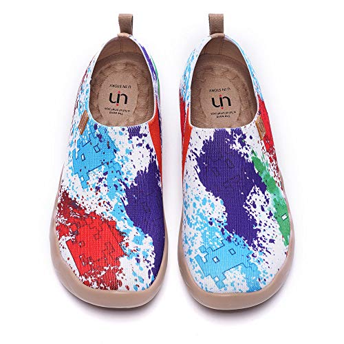 UIN Colorful Universe Herren Hausschuhe Painted Slip On Schuhe Reiseschuhe Lässiger Fashional Sneaker Segelschuhe Gestrickt Mehrfarbig（45） von UIN