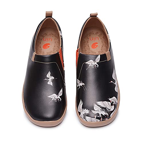 UIN Crane In Dark Damen Painted Slip On Schuhe Reiseschuhe Lässiger Fashional Sneaker Segelschuhe Mikrofaser Mehrfarbig(38.5) von UIN