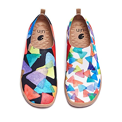 UIN Cubic Sugar Damen Painted Slip On Schuhe Lässiger Reiseschuhe Segelschuhe Leicht Loafer Schuhe Gestrickt（42.5） von UIN