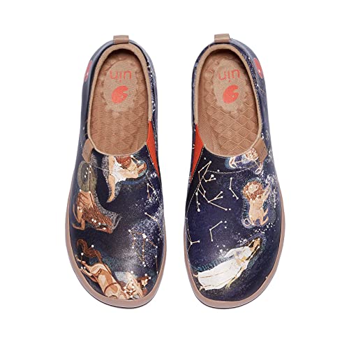 UIN Damen Casual Fashion Schuhe mit PU Obermaterial und Eva Außensohle Wanderschuhe Kunst gemalt Slip On Schuhe Low-Tops Toledo I Astro Lore (EU 38) von UIN