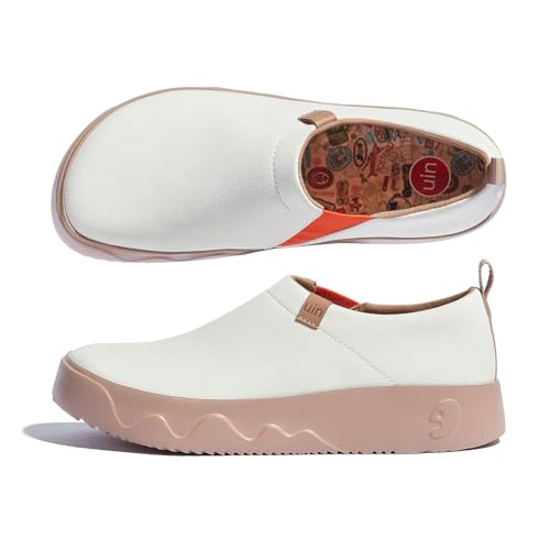 UIN Damen Kunst Reisen Wandern Schuhe Slip On Casual Leichte Weite Toe Chunky Mode Sneaker Toledo Serie Toledo 9 - Heron White (40) von UIN