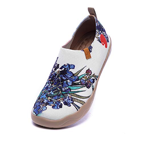 UIN Damen Kunstgemalte Reiseschuhe Slipper Casual Loafers Leichter Komfort Mode Sneaker Toledo Ⅰ Iris (38.5) von UIN
