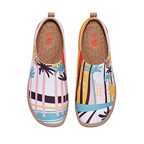 UIN Damen Kunstgemalte Reiseschuhe Slipper Casual Loafers Leichter Komfort Mode Sneaker Toledo Ⅰ Palmküste (40) von UIN